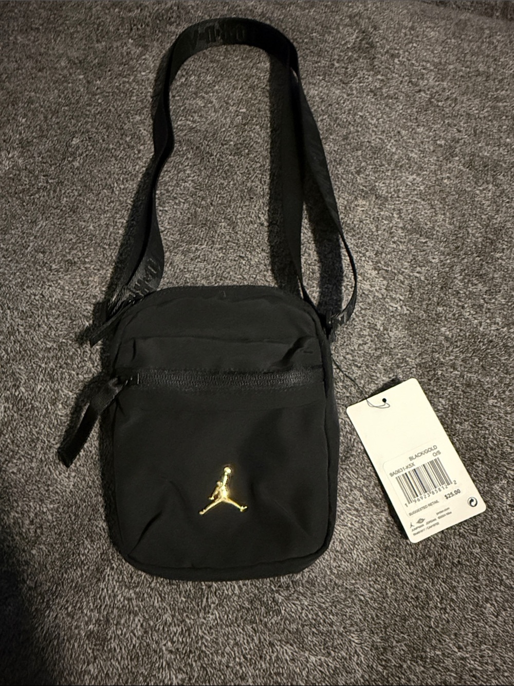 Jordan Black Mini Crossbody with Gold Jumpman